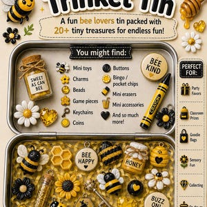 Bee Lovers Trinket Tin ~ 20+ Bee-utiful Treasures
