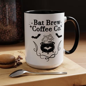 Bat Brew Ceramic Mug Witchy Coffee Cup Bookish Themed Gift For Her Cottagecore Bat Gift For Friends Whimsical Home Decor Halloween Drink Mug