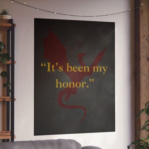 It's Been My Honor Liam Dragon Quote Poster Iron Flame Wall Art Print Booktok Livingroom Decor Onyx Storm Art Dragon Decor Gift For Her Bild 3