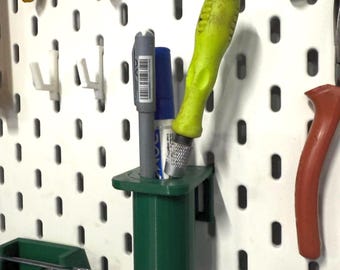 Soporte cilíndrico multiusos para tablero perforado Skadis: ¡organizador modular para bolígrafos y herramientas!