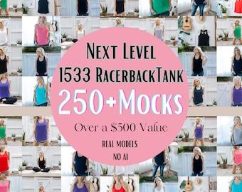 Next Level 1533 Racerback Tank Top Mockup Bundle - High-Quality, Non-AI, Customizable Mockups for Makers & Creatives