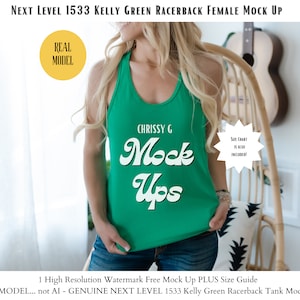 Next Level 1533 Racerback Tank Top Mockup, NOT AI Tank Top Mock Up, Mom Mock Up, Next Level 1533 Mock-ups, New Shop Bundle, Kelly Green 1533