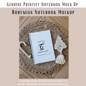Printify spiraalvormig notitieboekmodel Leeg spiraalvormig notitieboekmodel plannermodel dagboekmodelbundel Bohomodel boekmodel mock-ups spiraaldagboek