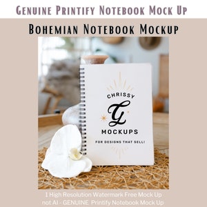 Printify spiraalvormig notitieboekmodel Leeg spiraalvormig notitieboekmodel plannermodel dagboekmodelbundel Bohomodel boekmodel mock-ups spiraaldagboek