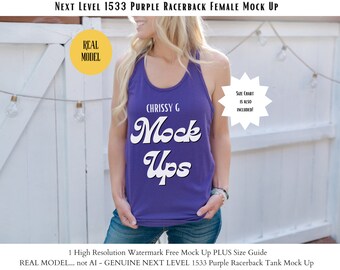 Next Level 1533 Racerback Tank Top Mockup, NOT AI Tank Top Mock Up, Mom Mock Up, Next Level 1533 Mock-ups, New Shop Bundle, Purple 1533