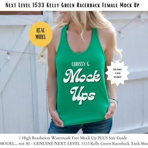 Next Level 1533 Racerback Tank Top Mockup, NOT AI Tank Top Mock Up, Mom Mock Up, Next Level 1533 Mock-ups, New Shop Bundle, Kelly Green 1533