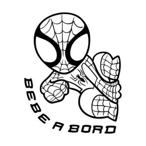Adesivo "Baby on Board" Spidey, Spiderman, sinistra o destra – Adesivo per auto 15 × 12 cm, vinile resistente – Design Marvel