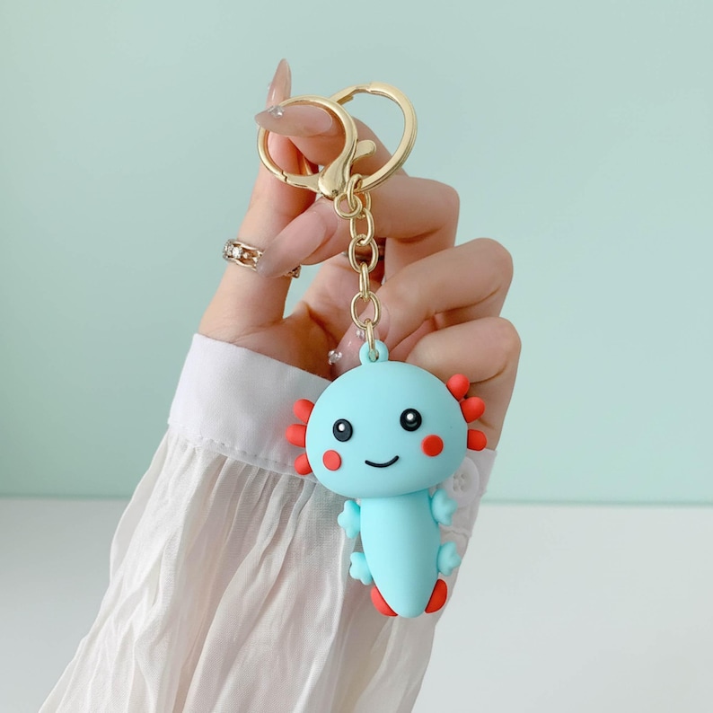 Axolotl Keychain Set – Cute Axolotl Rubber Doll Pendant, Kawaii Axolotl ...
