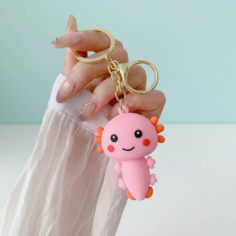 Axolotl Keychain Set – Cute Axolotl Rubber Doll Pendant, Kawaii Axolotl ...