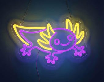 Neonreclame Axolotl – Kawaii led-muurdecoratie