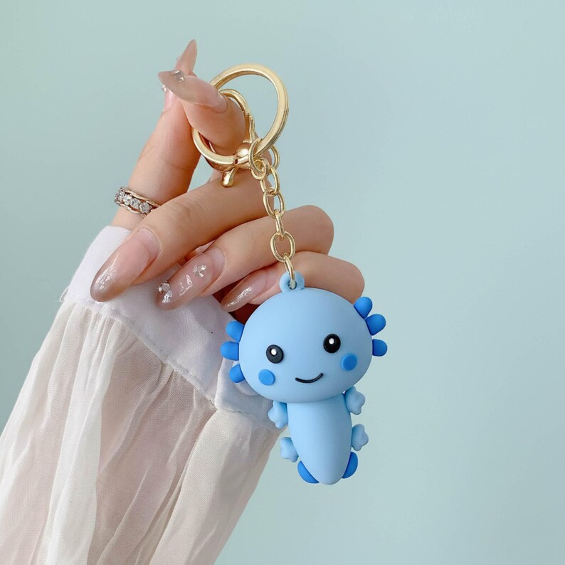 Axolotl Keychain Set – Cute Axolotl Rubber Doll Pendant, Kawaii Axolotl ...
