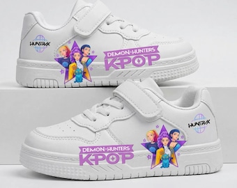 Custom Children’s Fashion Casual Shoes K Pop Demon Hunters Kids Sneakers New Design KPOP White Sport Shoes Boys Girls Anti-slip Breathable