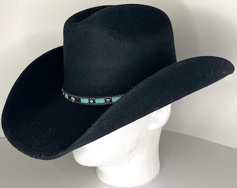 Felt Cowboy Felt Hat Cowgirl Hat Black Western Hat Simple Cowgirl Hat Black Hat for Her Hat for Simple Him 1024-001 | Austin Handmade Hat