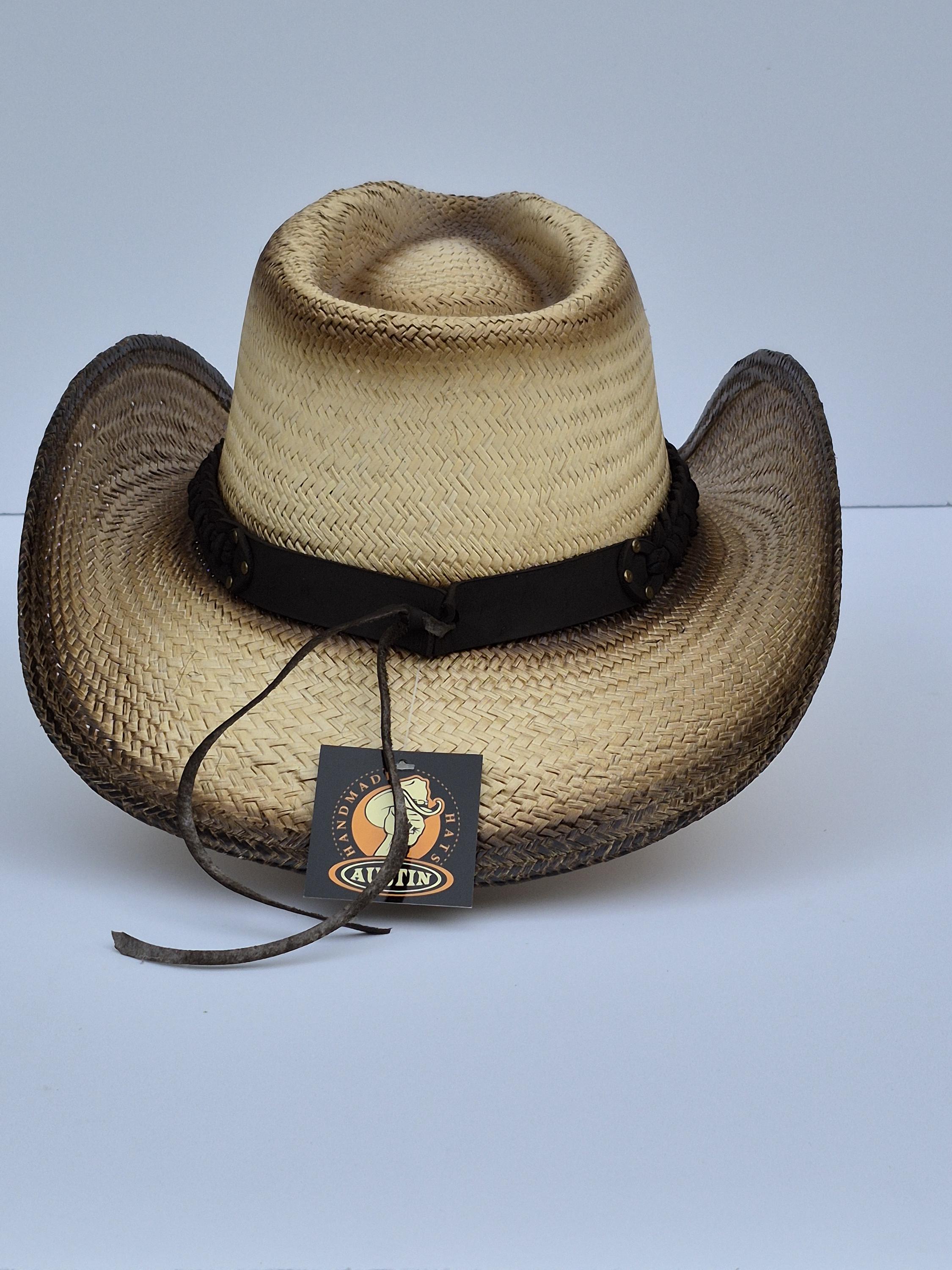 Cowboy Straw Hat: Heart Concho Western Hat - Austin Handmade 