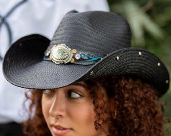 Chapéu de palha estilo cowboy/cowgirl "Jane" da Austin Handmade Hats