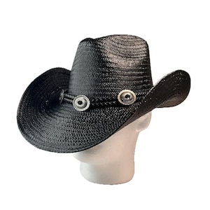 Fargo Straw Cowboy Hat, Durable Cowboy Hat, Western Hat for Men, Country Hat, Hat for Women, Western Hat, Black Cowboy Hat, Straw Hat