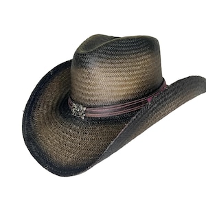 Cowboy Straw Hat Cowgirl Hat Gray Brown Cowboy Hat Western  display picture 3