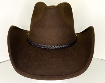 Cowboy Filzhut Cowgirlhut Braun Westernhut Schlichter Cowgirlhut Braun Hut für Sie Hut für Ihn 1024-024| Austin Handmade Hut