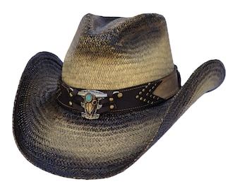 Cowgirl Straw Hat | Longhorn Concho Straw Hat L Straw Hat  display picture 1