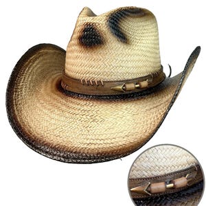 Cowboy Straw Hat l Cowgirl Hat Natural Cowboy Hat Western Hat Natural Hat Simple Cowgirl Simple Hat | Bobby Sue Straw Hat l Arrow Concho Hat