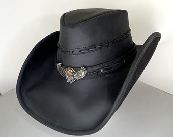 1 cappello da cowgirl bianco e 1 paio di occhiali rosa a forma di cuore - Cappello da cowboy con