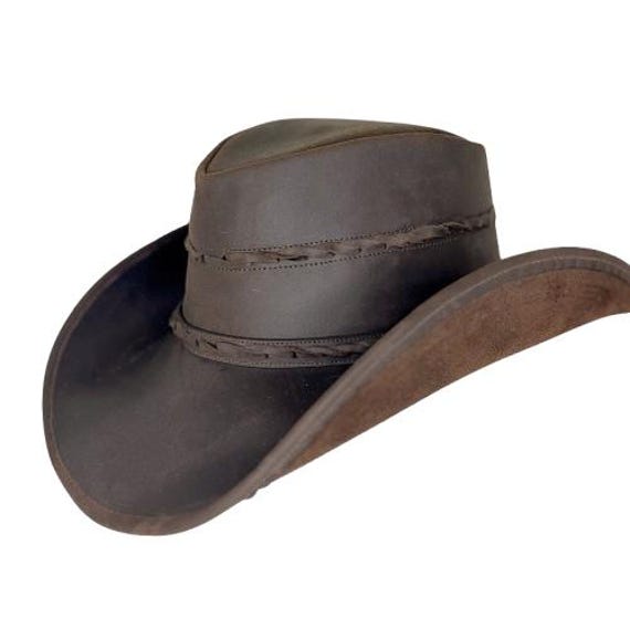 Leather Cowboy Leather Hat Leather Cowgirl Hat Brown Cowboy Hat Western Hat Brown Hat for Him Hat for Her "Outlaw Brn" |Austin Handmade Hats