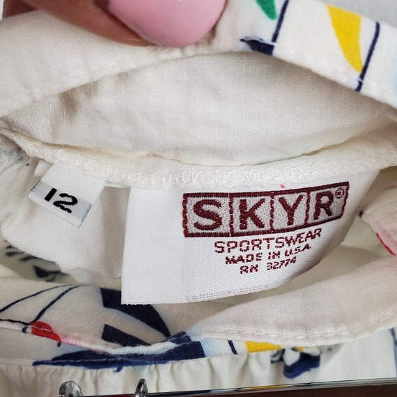 Vintage SKYR Maxi Skirt Womens 12 Ivory Sailboat … - image 10
