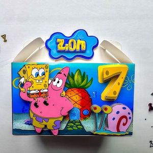 SpongeBob Favor Boxes, SpongeBob Favor boxes, 3-D Gable Boxes