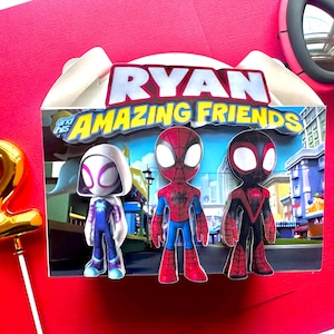 Spider-man Favor Boxes, Spidey and his amazing friends Favor boxes, 3-D Gable Boxes