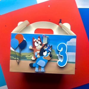 Bluey Gable Favor Boxes: Personalized Party Treat Boxes