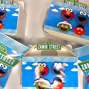 Elmo Favor Boxes, Sesame Street treat boxes, 3-D Gable Boxes