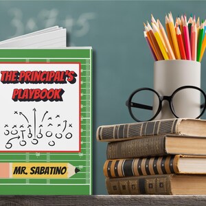 The Principals Playbook Spiral Notebook; Personalized Football Themed School Notebook for Principals, Funny Custom Teacher Gift