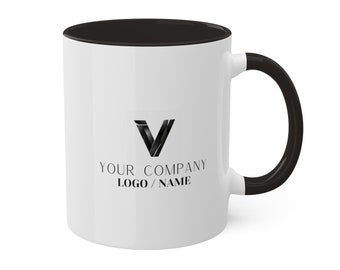 Customized Coffee Mug with Company Logo Personalized Coffee Cup with Logo, Printed Mug for Corporate Gifts, Vibrant Mugs, 11 oz.