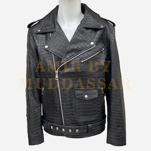 Men’s Genuine Black Leather Motorcycle Biker Jacket, Real Leather Jacket For Men