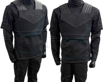 Black Flight Suit Cosplay Costume, 3-Piece Flak Vest and Suit Soft Parts