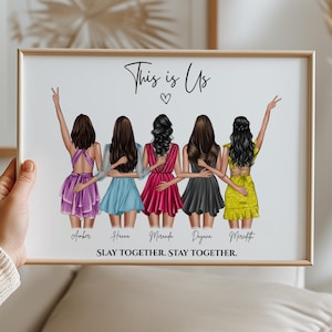 Custom Print Group of Friends Friendship Gift Best Friend Print Personalised Wall Art For Friends Birthday Gift Group of Friends Picture