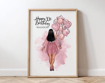 Custom 30th Bestie Birthday Print Personalized Print Gift for Sister 30th Birthday Gift for Her Best Friend Print Friends Picture Gifts