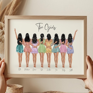 Personalized Print Group of Friends Friendship Gift Best Friend Print Custom Wall Art For Friends Birthday Gift Group of Friends Picture