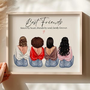 Personalized Print Group of Friends Friendship Gift Best Friend Print Custom Wall Art For Friends Birthday Gift Group of Friends Picture