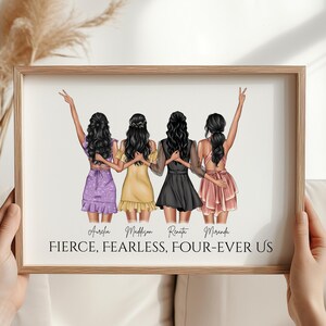 Personalized Print Group of Friends Friendship Gift Best Friend Print Custom Wall Art For Friends Birthday Gift Group of Friends Picture
