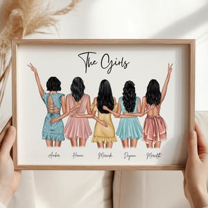 Personalized Print Group of Friends Friendship Gift Best Friend Print Custom Wall Art For Friends Birthday Gift Group of Friends Picture