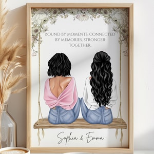 Bff Portrait Custom Bestfriend Gift Personalized BFF Illustration Birthday Gift for Best Friends Wall Art Besties Print Friend Portrait Gift