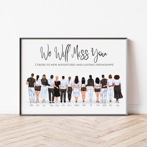 Office Team Member Goodbye Gift Custom Coworker Portrait Work Friends Print Personalised Colleagues Print Employee Appreciation Team Gifts