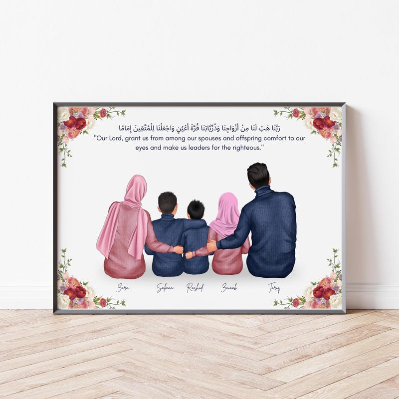 Sticker Family Islam Family Illustration Islamic - Etsy UK