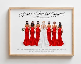 Personalised Gift For Bride from Bridesmaids Print Bride to Be Gift Bride Gift From Bridesmaid Maid of Honour Gift for Wedding Keepsake