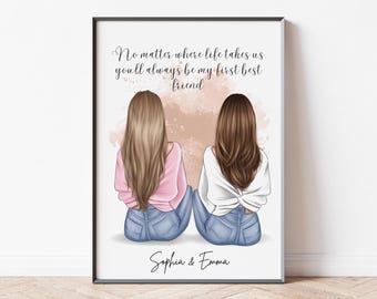 Schwestern Druck Benutzerdefinierte Schwester Druck Personalisierte Geburtstagsgeschenk für Schwester Sibling Print Für Schwester Geschenke Für Sie Andenken Geschenke Weihnachtsgeschenk