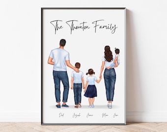 Unser Familienbild – Individuelles Familienfoto als Wandbild, personalisiertes Geschenk für die Familie, Einzugsgeschenk, Muttertagsgeschenk, Vatertagsgeschenk