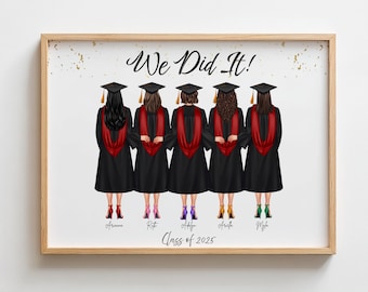University Graduate Gift for Group Graduation Bestie Print Custom Group Graduation Gifts University Best Friend Graduation Gifts For Her