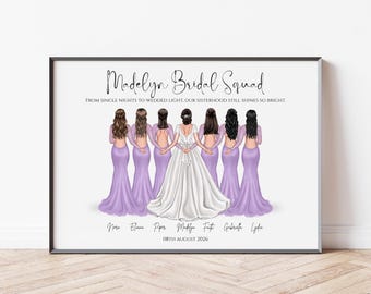 Hochzeitsdruck für die Schwester, Druck für die Brautjungfern, Geschenk für die Braut, Geschenk für das Blumenmädchen, Geschenk für die Schwester, Geschenk für die Braut, Geschenk für die Brautjungfer, Vorschlag für die Brautjungfer