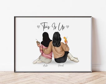 Hijabi Muslim Best Friend Custom Print Personalized Hijabi Print for Friends Birthday Gifts for Muslim Friend Besties Keepsake Gift Ideas